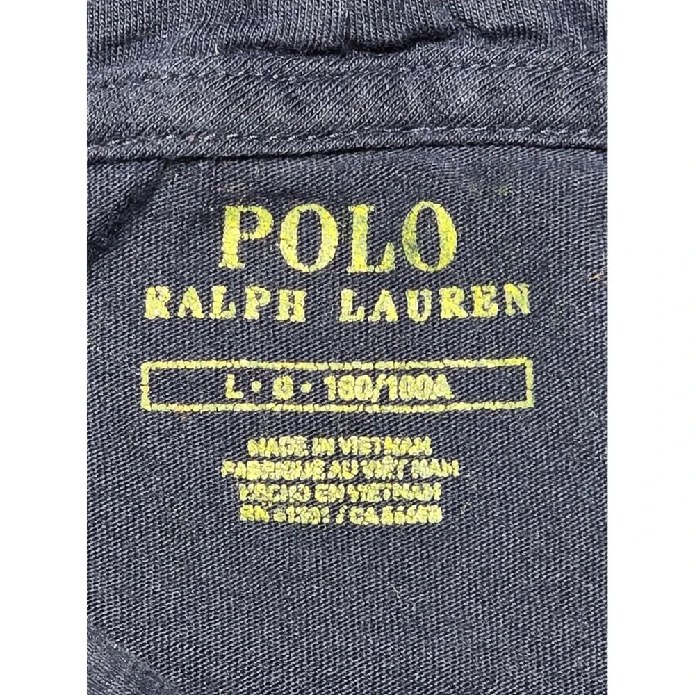 Polo Ralph‎ Lauren Hoodie Long Sleeve T-Shirt Blue Spellout Pullover L